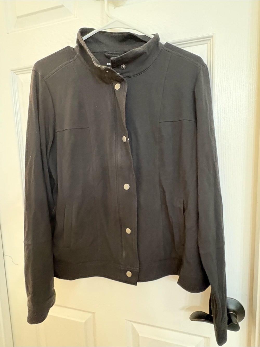 Classic Womens Black Snap-Front Jacket